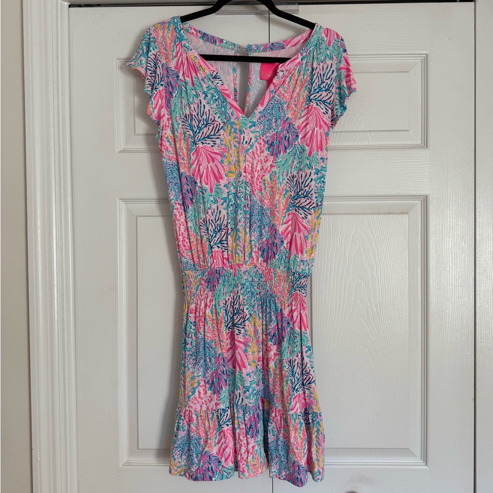Lilly Pulitzer Pink and Blue Tropical Dress